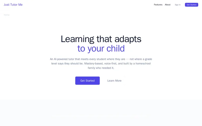 Just Tutor Me adaptive learning